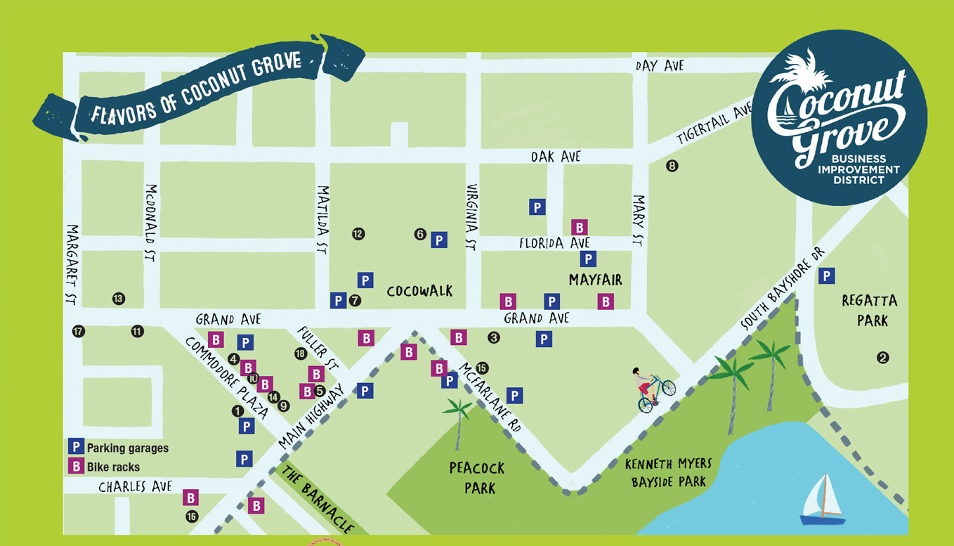 Flavors of Coconut Grove map