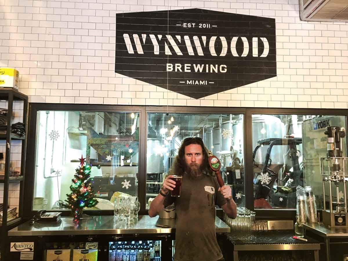 Cheers! Vince Morenza of Wynwood Brewing with Resilience IPA at the taproom