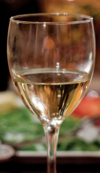 Alpine wine in a glass
