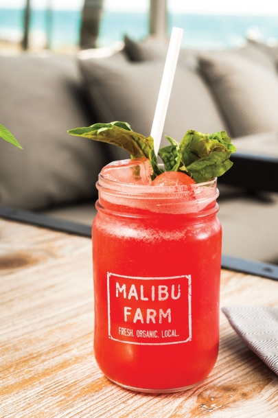 Watermelon cocktail at Malibu Farm