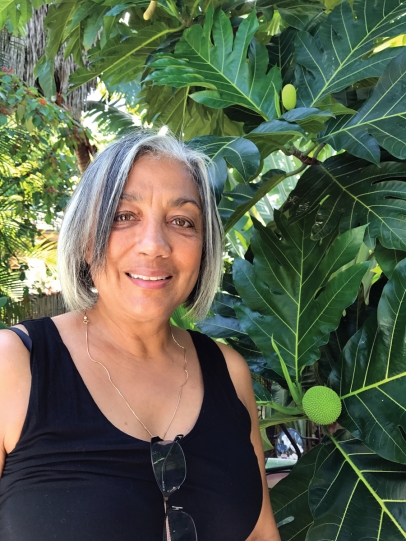 Lopez-Bethel and her breadfruit tree