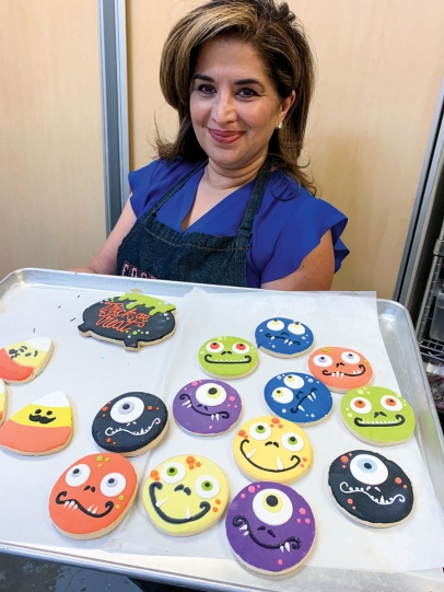 Sharmila Melwani with decorated cookies