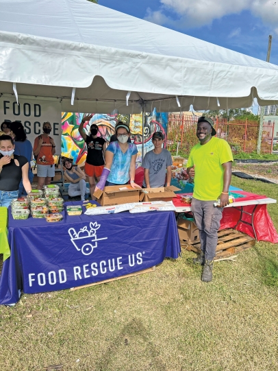 Food Rescue US-South Florida sets up shop at Green Haven Project in Overtown. 