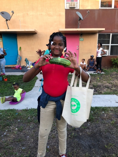 Free cuke at Liberty City garden (Photo: Health in the Hood)
