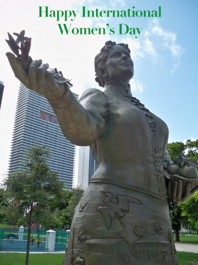 Julia Tuttle, the mother of Miami. See this sculpture in downtown Miami's Bayfront Park.