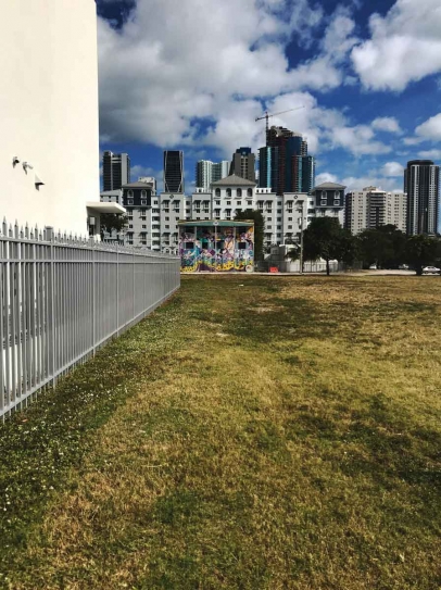 Lot in Overtown with Miami skyline in background
