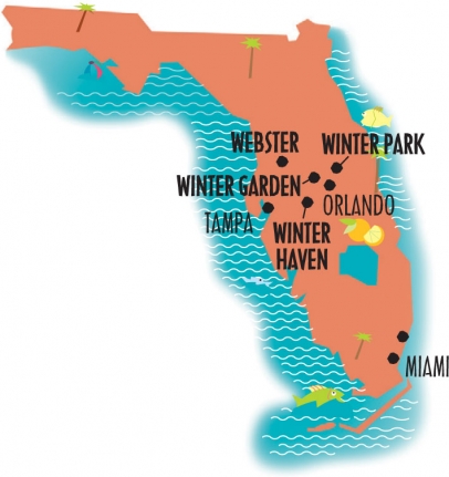 Winter Park, Winter Garden and Winter Haven, Florida