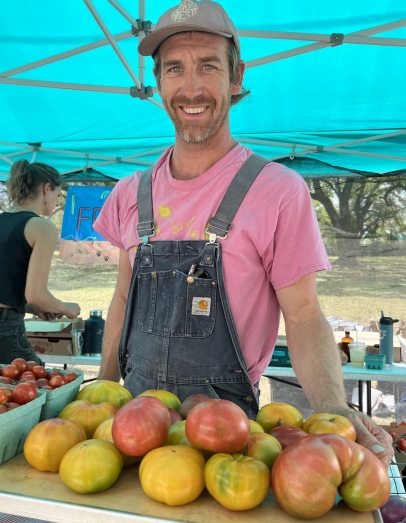 Chris French at the Legion Park farmers market