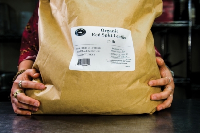 Organic red split lentils from Edison Grainery