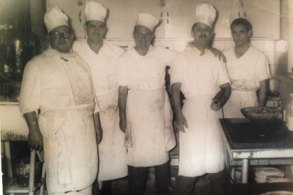 Cari’s father, a chef in Cuba, is the fourth from left. 