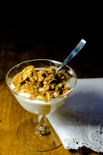 Yogurt with granola makes an elegant dessert