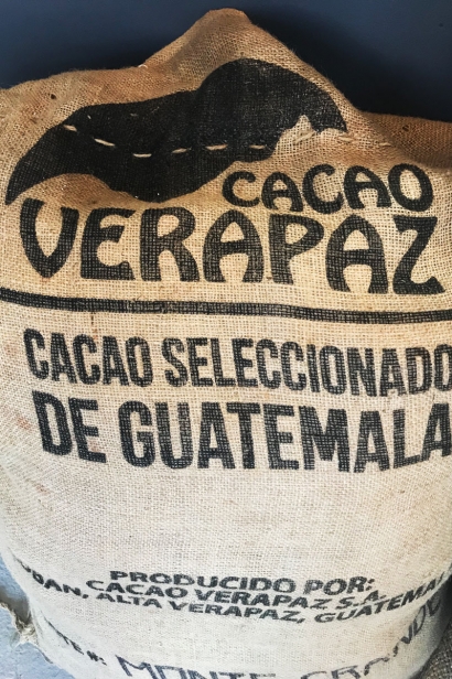 Sack of beans from Cacao Verapaz, Guatemala
