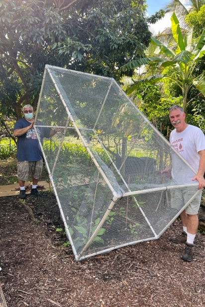 Rare Fruit and Vegetable Council of Broward members make cages from PVC and hardware cloth to keep critters out of the garden. 