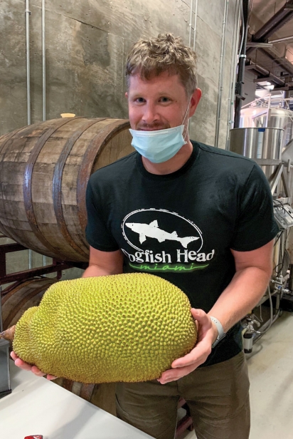Dogfish Head Miami’s Paul Fredrickson with a jackfruit.