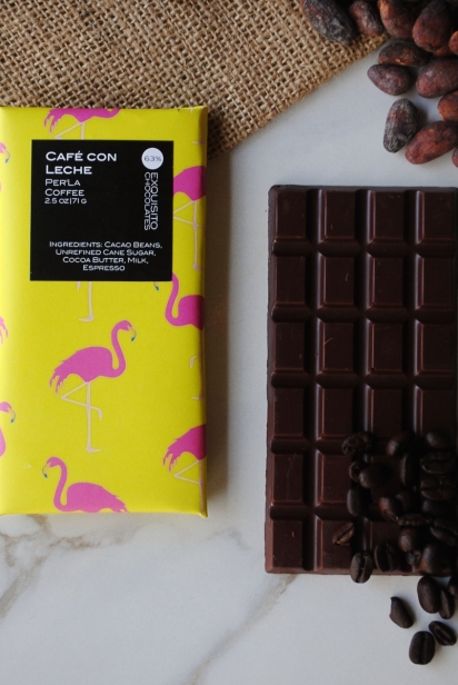 Exquisito chocolate bar with PerLa coffee