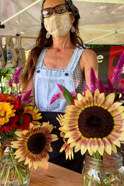Laura Sutton of Blue Horizon Farm grows fruit, veggies, flowers and herbs in the Redland