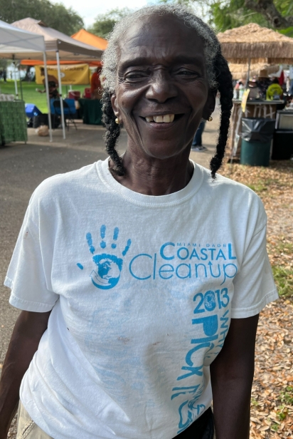 Ms. Shirley volunteers every Saturday at the Urban Oasis Project booth at Legion Park