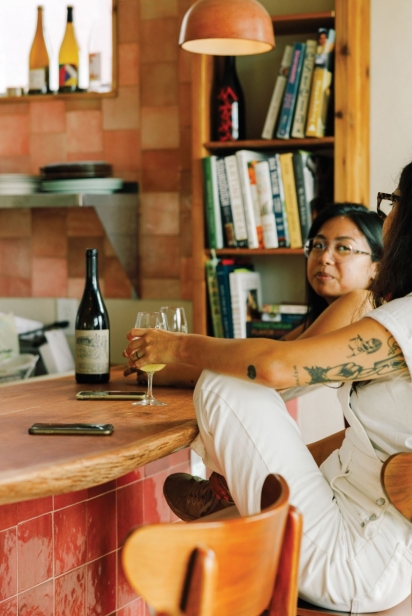 The wine list features farmer-focused, natural wines