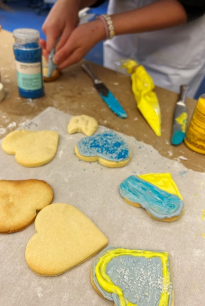 Many bakers decorated their cookies in the colors of the Ukrainian flag