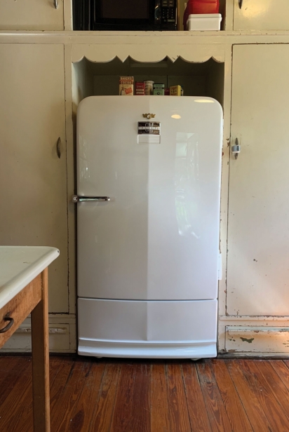 Fully restored fridge in the kitchen