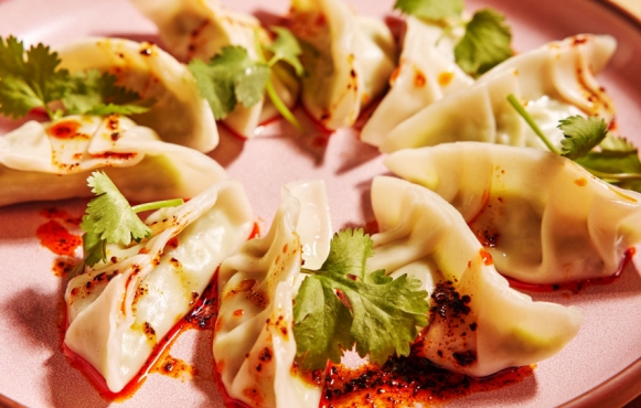 Spinach and shiitake dumplings from Planta Queen