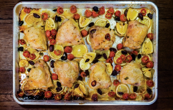 Roasted Chicken  with Tomato, Olives and Lemon