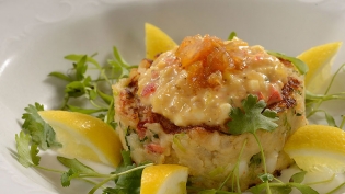 Spiny Lobster Hash Cakes with Piccalilli Tartar Sauce (Photo: Debi Harbin)