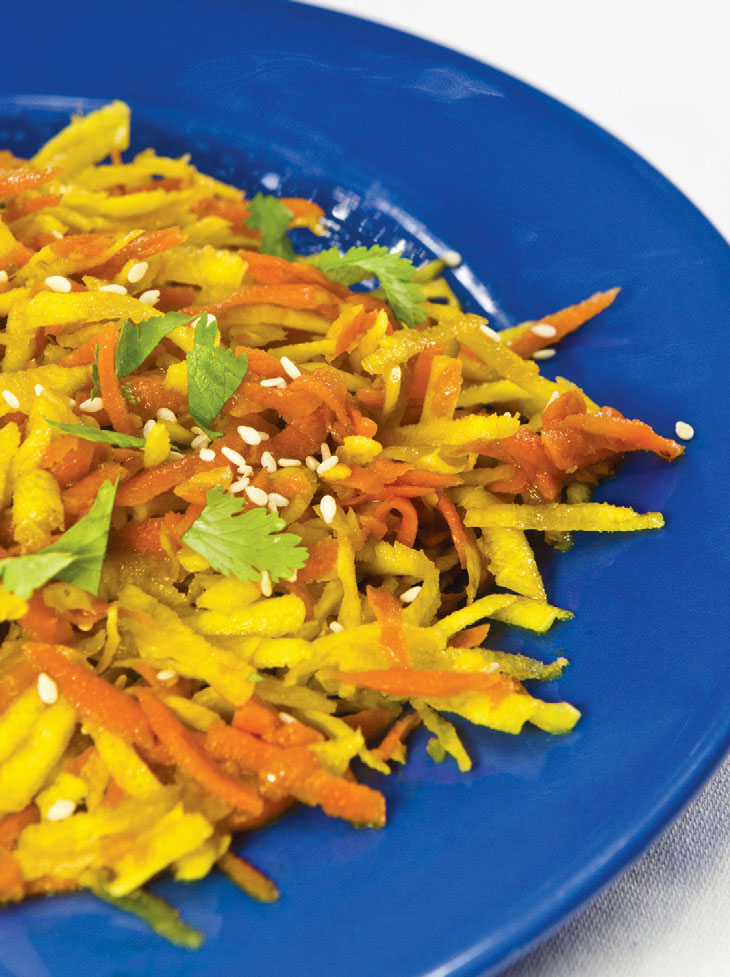 Sesame Ginger Dressing on Grated Carrots