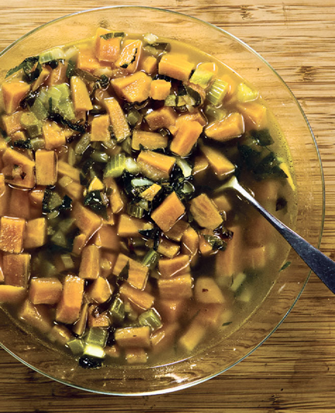 Callaloo and Sweet Potato Soup