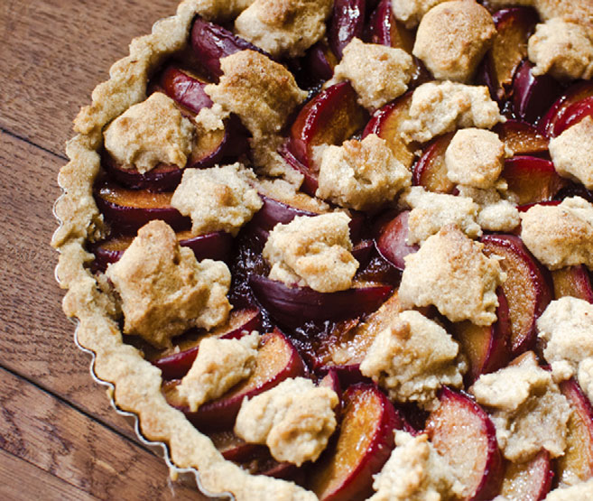 Plum and Walnut Tart