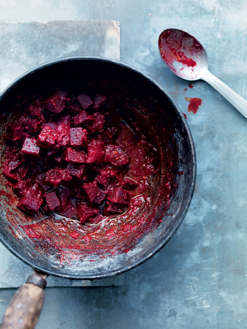 Punjabi-style Beets with Ginger (Punjabi Chukandar Ki Sabzi)
