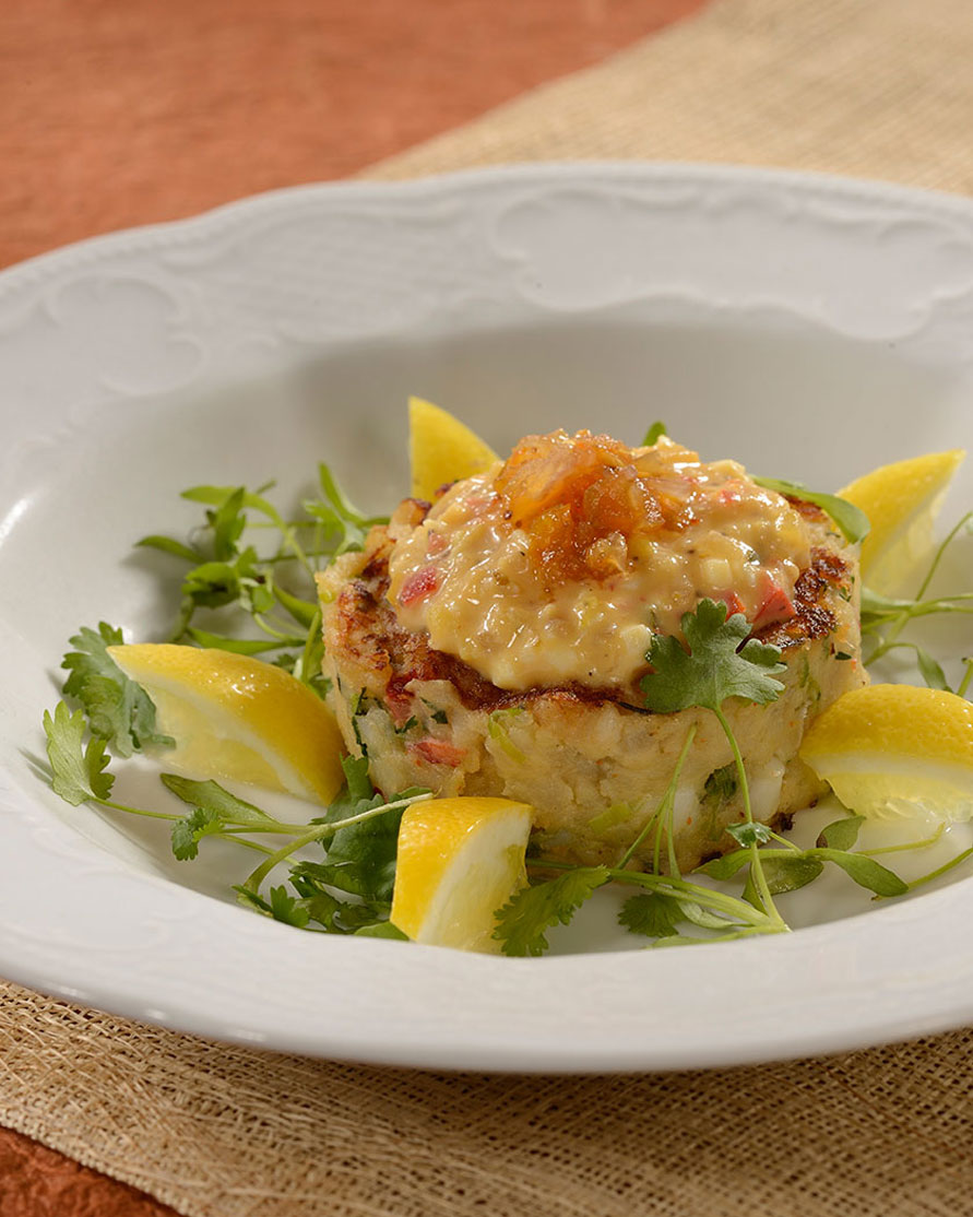 Spiny Lobster Hash Cakes with Piccalilli Tartar Sauce (Photo: Debi Harbin)