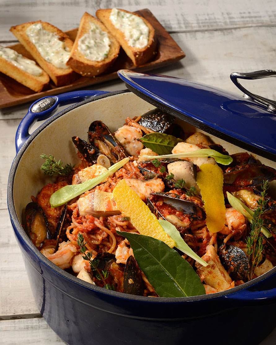 Pompano & Fideo Noodle Stew with Rosa’s Two Way Tomato Sauce (Photo: Debi Harbin)