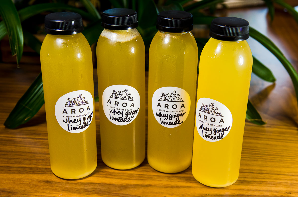 Ginger limeade made with whey