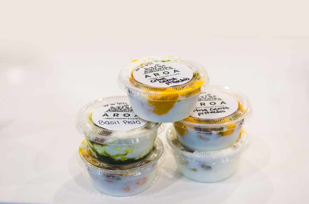 Cafe customers can buy yogurt fresh daily in sweet and savory combinations