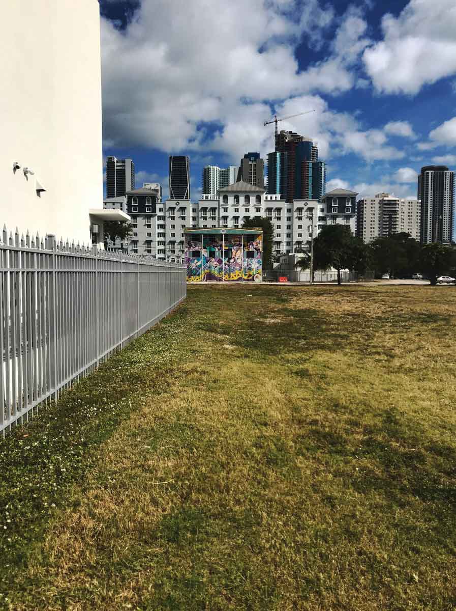 Lot in Overtown with Miami skyline in background