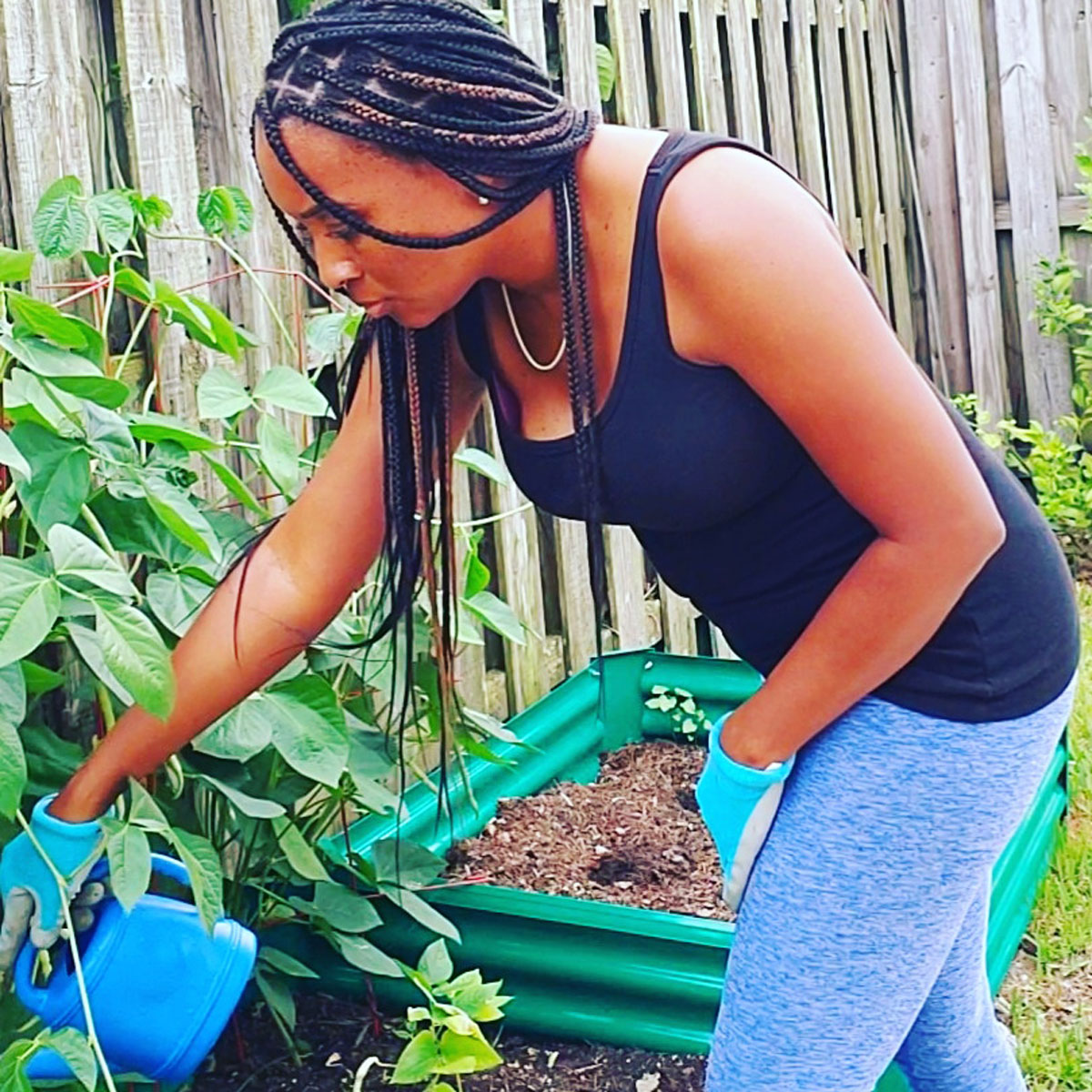 Devona the gardener at work