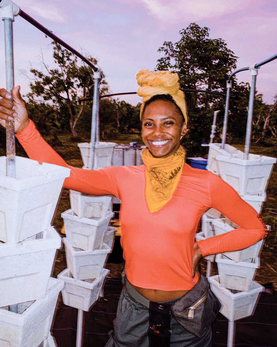 Patria with hydroponic towers 