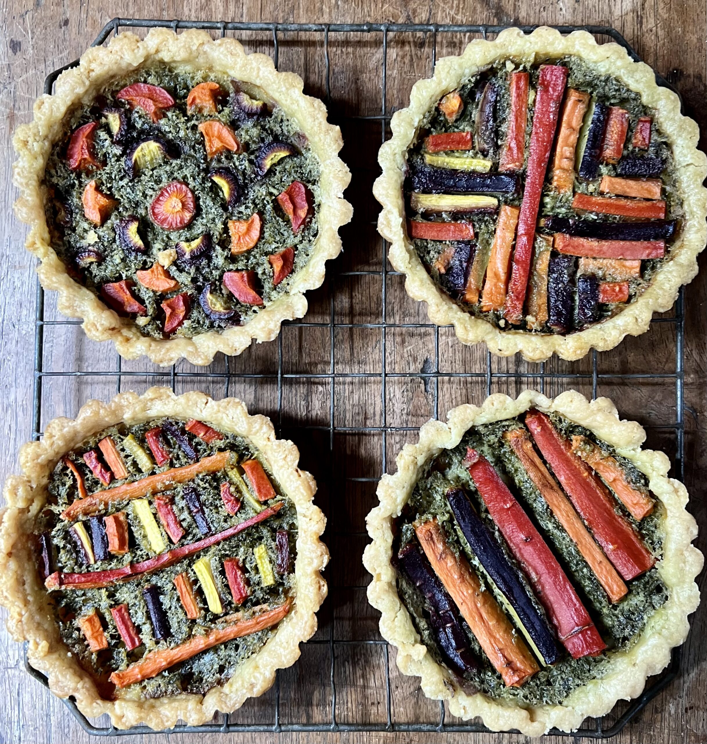 Savory carrot tarts