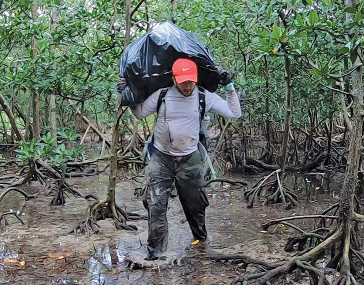 Otazo has hauled out everything: miles of marine rope, wooden docks, buoys, quinceañera gowns and balloons from gender reveals
