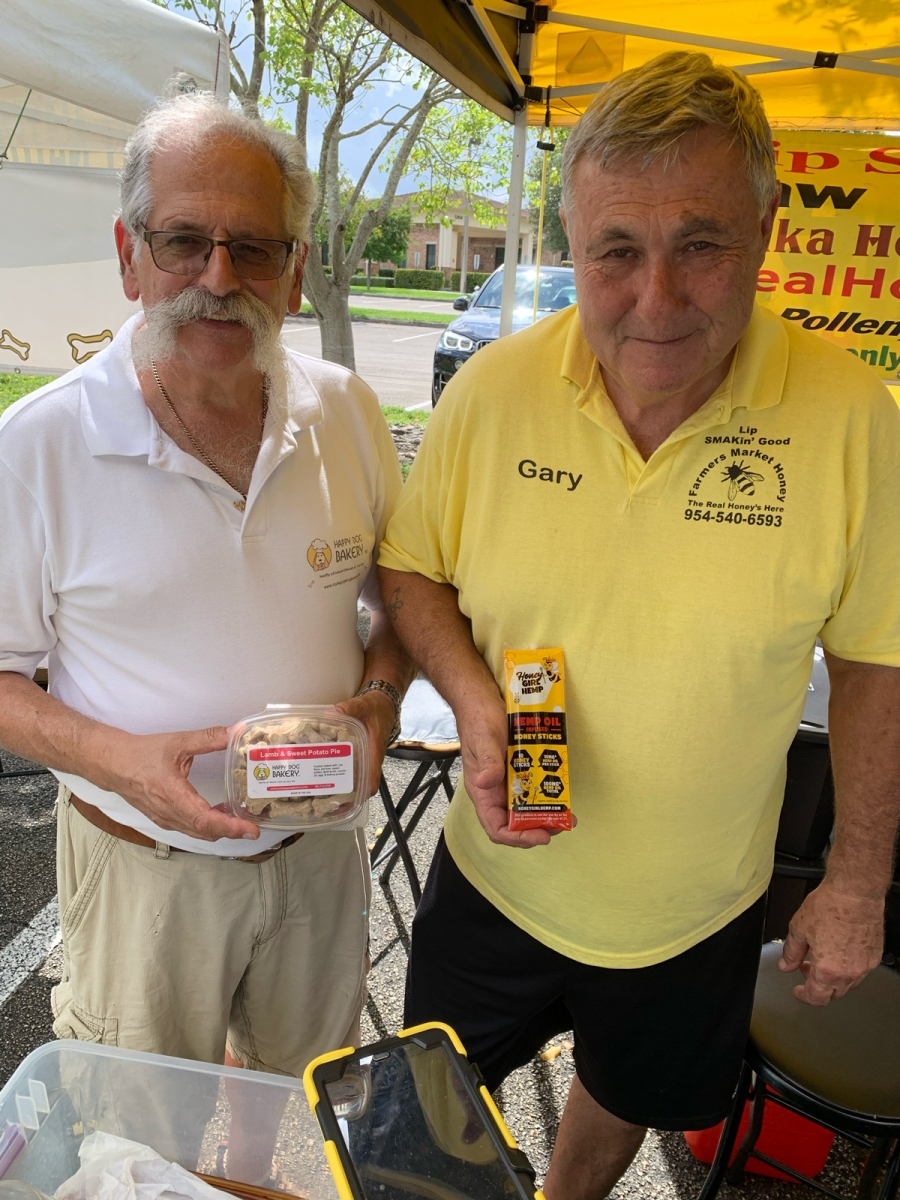 Jerry from Happy Dog Bakery and Gary from Lip Smakin Good honey