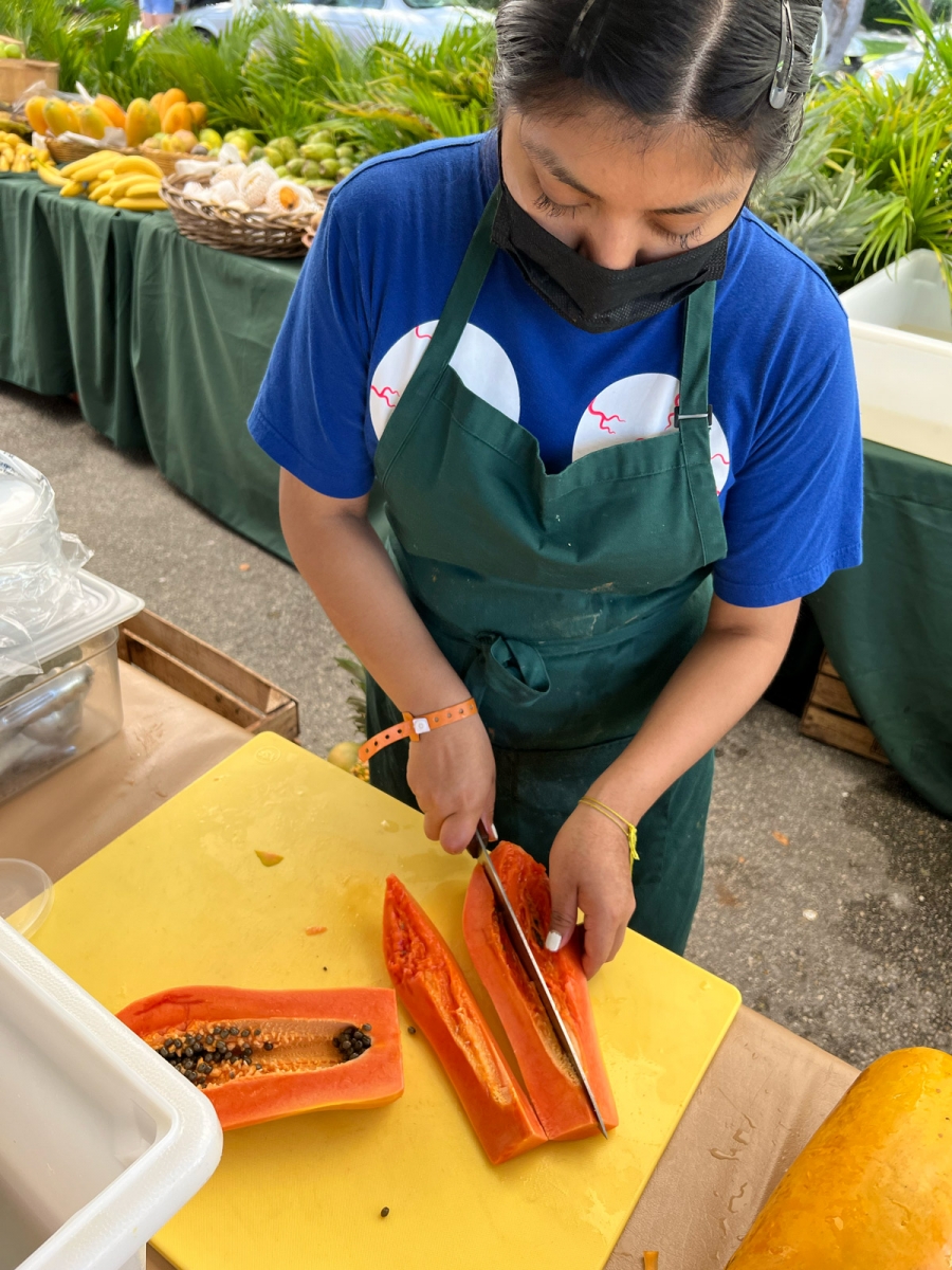 Fresh papaya at the Key Biscayne farmers market
